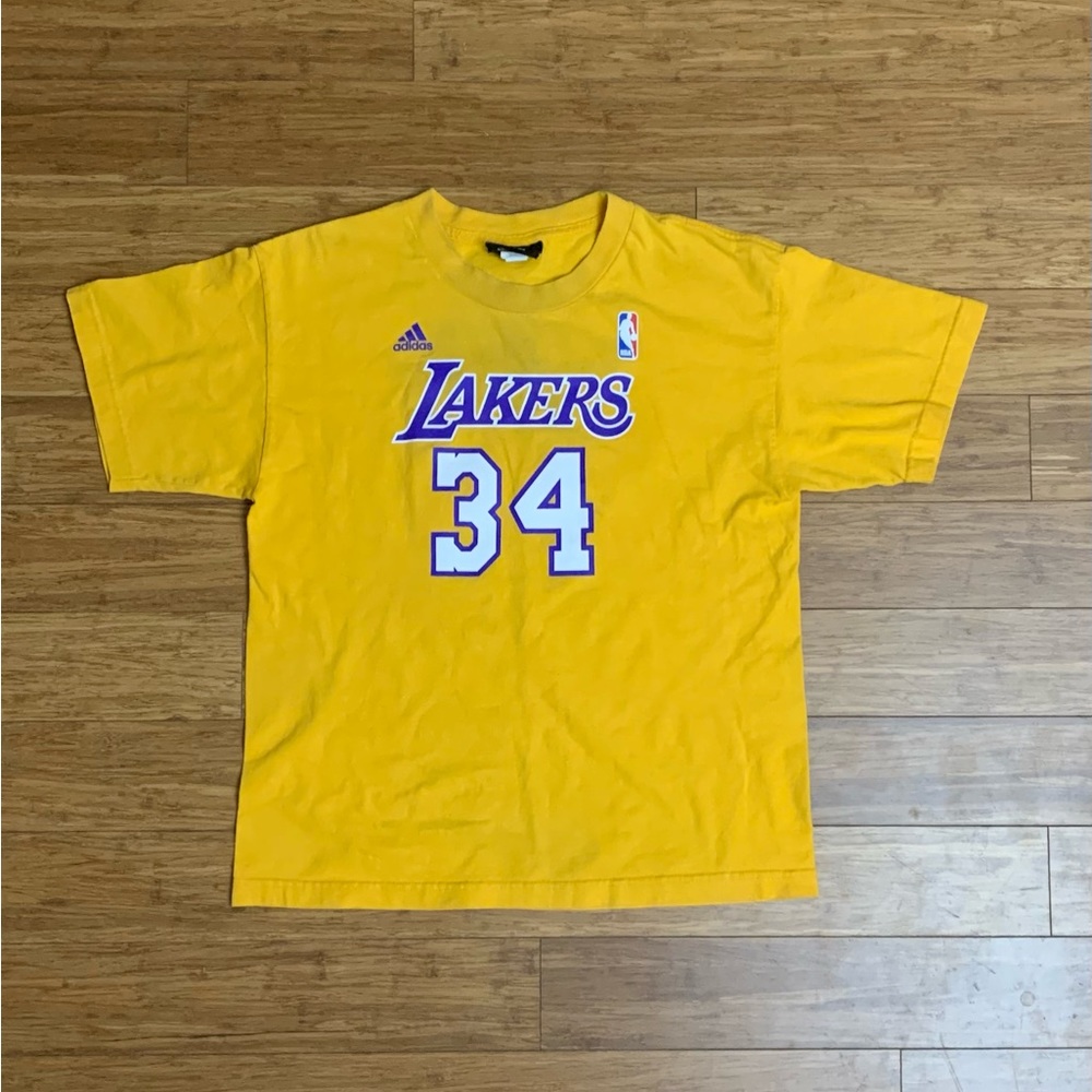Vintage Adidas Jersey Style Los Angeles Lakers Shaq #34 Size Large T-Shirt